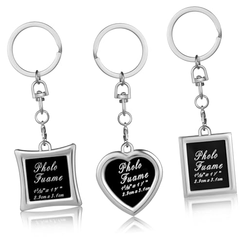 VALICLUD 3st Nyckelringar Mini Bilderamar Söt Design Visa Er Kärlek Och Kompakta Fotonyckelringar Med Skyddande Yta För Honom Och Henne