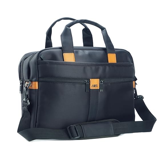 Yours Choice Dell Pro - Bolsa para laptop de hasta 15.6 pulgadas, bolsillos e interiores espaciosos, tela de poliéster duradera, asas acolchadas y correas de hombro, negro, 15 Inch, Maletín tipo