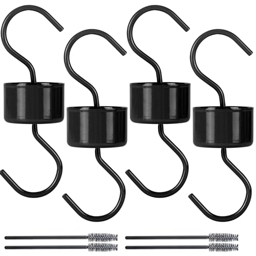 Metal Ant Moat for Hummingbird Feeders, Black Hummingbird Feeder Ant Guard, 4 Hooks with 4 Brushes