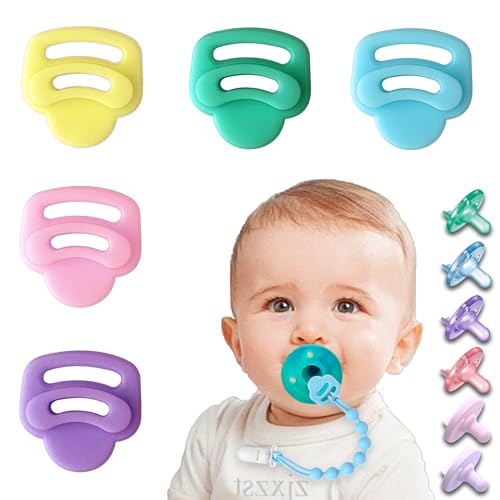Image of 5 Pack Silicone Pacifier Clip Adapter Ring for Philips Avent Soothie, Food-Grade Silicone Binky Clips Holder Adapter Rings Competible with Avent Soothie, BPA-Free Soft Flexible Safe Durable