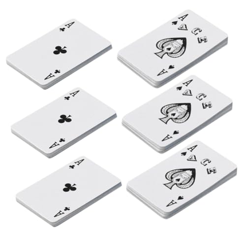 SOIMISS 6 Sätze Miniatur Pokerkarten Kindgerechte Spielkarten aus Kunststoff Kompakt und Vielseitig für Kindergeburtstag Partyspiele Reisen Picknick und Familienspiele Blaues Design