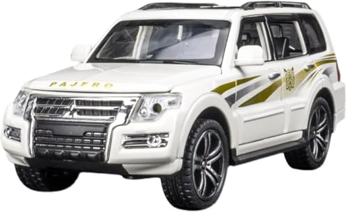 Image of 1:32 Scale Die-Cast Metal Pajjero with Openable Doors,Music,Lights & Pull Back Action (White)