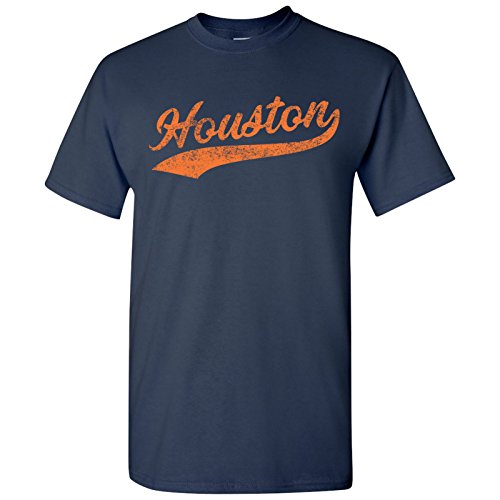 UGP Campus Apparel Houston City Baseball Script Basic Cotton T-Shirt - Medium