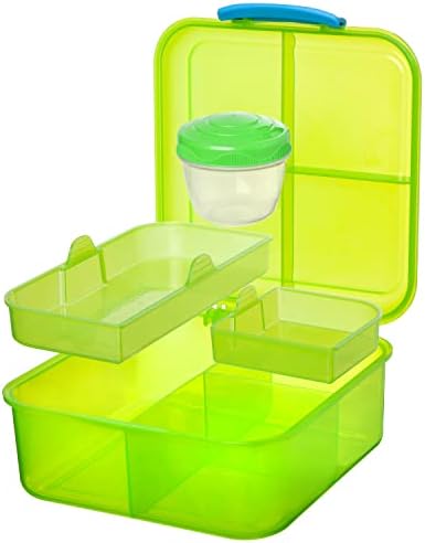Sistema Pudełko na lunch Bento Cube, pojemnik do przechowywania żywności 1,25 l z pojedynczymi przegrodami i kubkiem jogurtu, 1 sztuka (w różnych kolorach)
