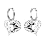 Boucles d'oreilles en forme de note de musique Boucles d'oreilles pendantes en forme de clé de sol Bijoux sur le thème de la musique Cadeaux pour les amateurs de musique (argent 1)