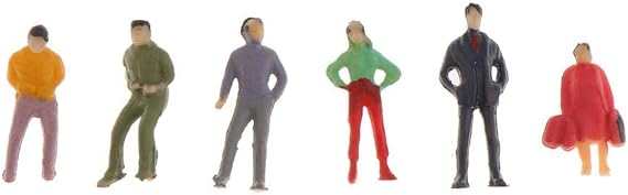 100Pcs Painted People Figures Miniatures for Train Railway Layout, 1:75