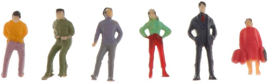 100Pcs Painted People Figures Miniatures for Train Railway Layout, 1:75
