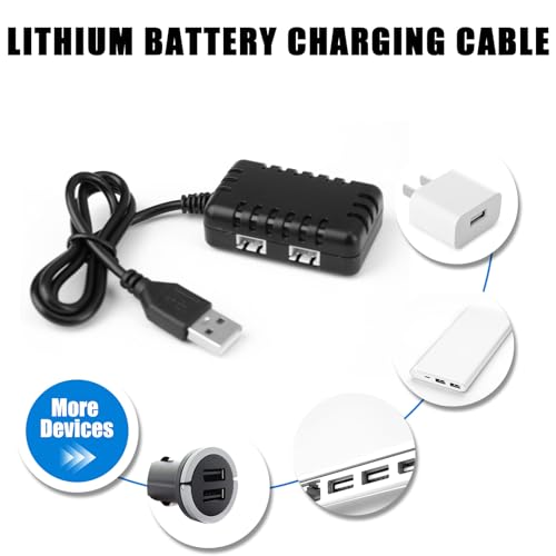 2S 7.4V 1 to 2 USB Charger Cable for Lipo Battery SCX24 RC Car 1A with XH-3P Connector Balance Charging Compatible with Axial SCX10 7.4V 2S Lithium Battery RC Car Drone Truck Quadcopter Boat Airsoft - Image 7