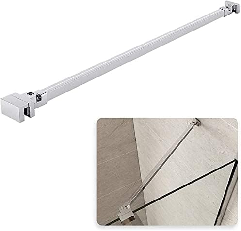 Ranbo 304 Stainless Steel Frameless Shower Door Fixed Panel Wall-to-Glass Support Bar for 1/2" to 5/16" Thick Glass (15.7" Chrome) (400mm)