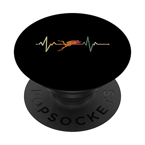 Vintage Buceador Regalo Latido Del Corazón Inmersión Buceo PopSockets PopGrip Intercambiable