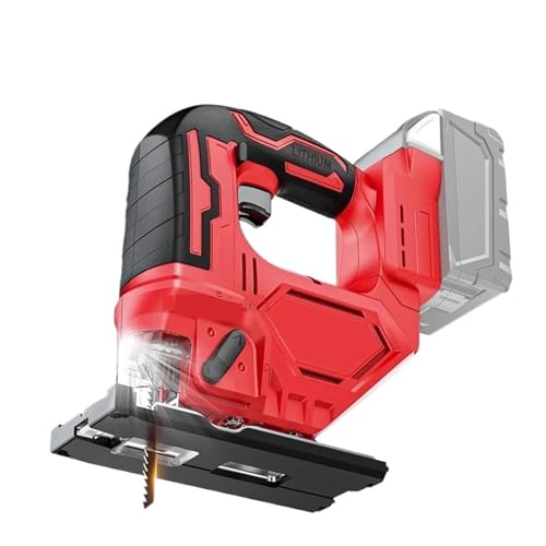 ジグソー 電動ジグソー ポータブル ブラシレス 木工用電動工具 調整可能 木工 使いやすい(Red)