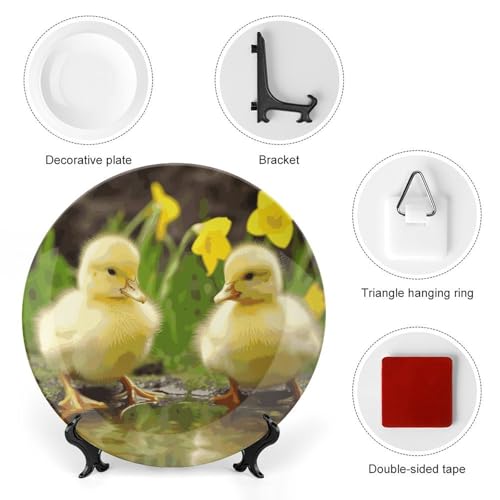 Plato decorativo de porcelana blanco de 7 pulg miniatura 3