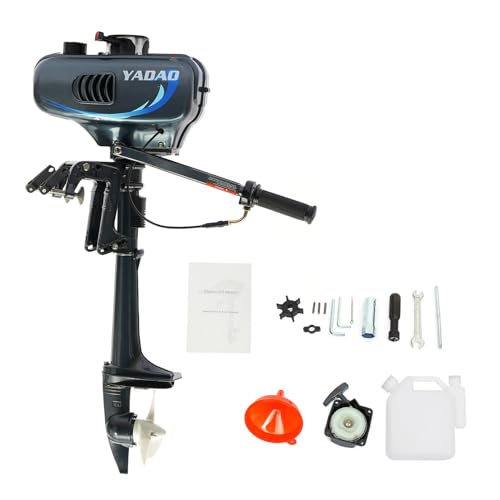 RustyVioum Boat Motor, 2 Stroke 3.5 Hp Heavy Duty Outboard Motor Boat Engine with CDI Ignition System, 2500W Fishing Boat Engine Marine Engine 4000-5000r/Min for Inflatable Boats Fishing Boats Yachts -  OT-ML-279-CFH