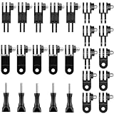ONMOPLS Universal Accessories Kit for Action Camera, 3-Way Adjustable Extension Pivot Arm Straight Joints Adapter Mount Kit, 25 Pcs Long/Short, Same/Vertical Direction Straight Joints Connector