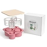 Large Silicone Ice Cube Tray for 20-30-40 oz Tumbler Cup, Slow Melting Ice Mold with Lid, Easy Release Ice Maker(Pink)