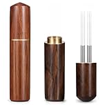 HJZHII 2 Pcs Espresso Needle Distributor, 6 Needles 0.2mm Coffee Distribution Tool Espresso Coffee Stirrer Tool with Natural Wood Handle Professional Barista Needle Distributor for Home Kitchen Cafe