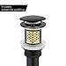 KES Pop Up Drain with Overflow with Detachable Hair Catcher Sink Drain Strainer for Bathroom Sink Drain Matte Black, S2018A-BK
