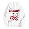 Women's Casual Sports Hoodie with Printed Pattern on Back and Front, Breathable Oversized Hoodie Long Sleeves Sweatshirts, Pulls, Vests and Warm Sweatshirts for Autumn and Winter, 01-White, S #3