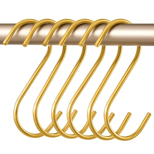 Airesly 6 Pack S Hooks Heavy Duty Brass & Copper Gold S Hooks