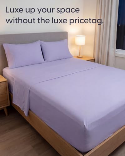 Image of Sleepy Town Twin Size Bed Sheets - 3 Piece - Twin Sheet Set - Extra Soft, Comfy & Cooling - Easy Care - Shrinkage, Wrinkle & Fade Resistant - Brushed Microfiber - Deep Pocket Bed Sheets (Lavender)