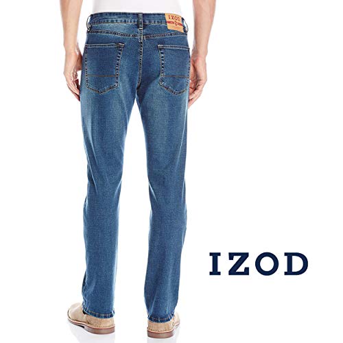 Izod Men's Comfort Stretch Denim Jeans (Relaxed Fit), Indigo Blast, 36W X 32L #TOP1