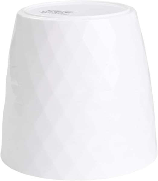 B2C Flowerpot Round Plastic plant pot Crystal Modern Decorative Small Medium Large 7 sizes 9 coolours (White, 12 cm) - 5