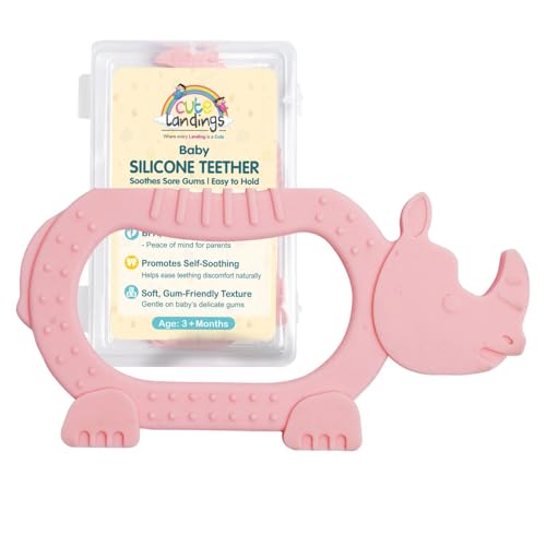Image of Silicone Teething Toy for Newborn Baby Boys & Girls | BPA-Free, Food-Grade | Gum Relief, Chewing Aid |Teether| Easy-to-Grip Essentials (3+ Months)