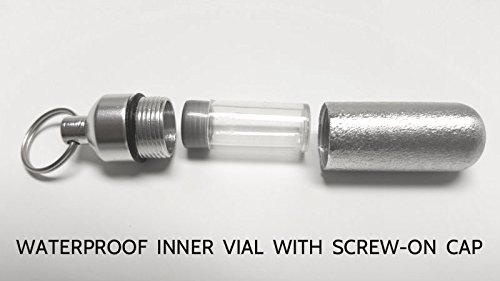 Brushed Silver Mini Engraved Holy Water Bottle/Vial/Urn Anointing - Includes Velvet Pouch, Ball-Chain & Fill Kit C #TOP1