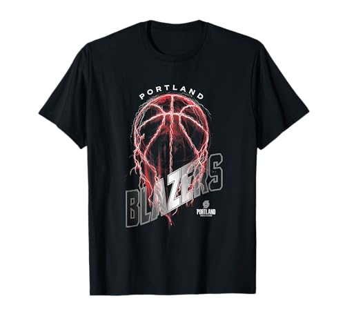 NBA Portland Trail Blazers Lightning Bolt Basketball Logo T-Shirt
