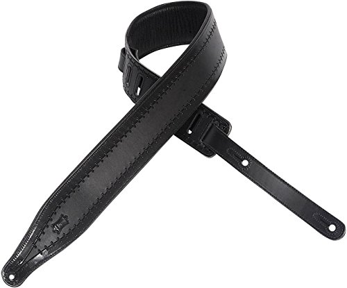 Sangle de guitare Levy's Leathers M17t06-blk en cuir noir haute finition