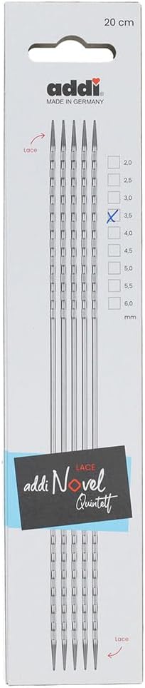Addi Double-Pointed Needles, Silver, 20cm, 3.5mm