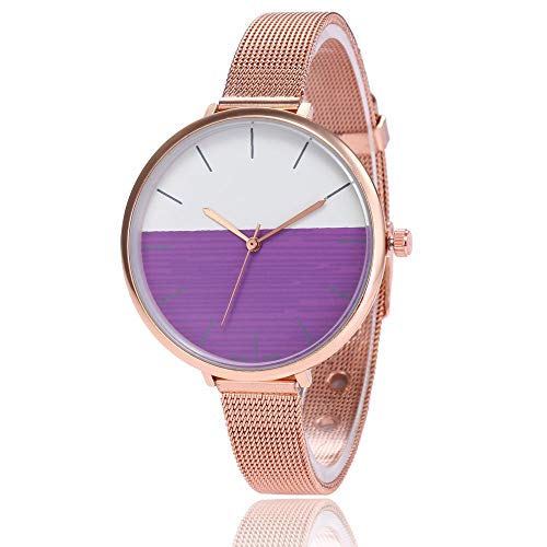 Preisvergleich Produktbild Beobachten Damenuhr Einfache Waage Ultradünne Quarz Damenuhr-Lila Plus Weiß