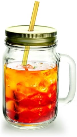 Asobu Shindig Glass Mug, Gold/Yellow