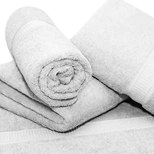 Ariv Towels - Premium Bamboo Cotton Bath Towels - Ultra Absorbent, Soft Feel And Quick Drying 30" X 52" (White) #TOP2