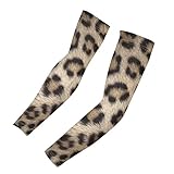 Biyejit Armstulpen UV Sonnenschutz Kühlung für Fahren Radfahren Golf Angeln, leopardenmuster, M