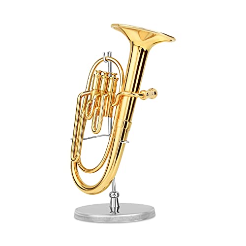 Broadway Gift Co. Tuba Miniature Replica Gold Brass Tone 1.5 x 3.5 Resin Stone Tabletop Figurine