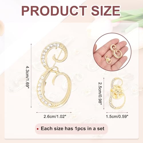 Image of PATIKIL Rhinestone Letter Brooch Pins, Initial Rhinestone Alphabet Letter Lapel Badges Pin for Women Men Suits Dress Coat
