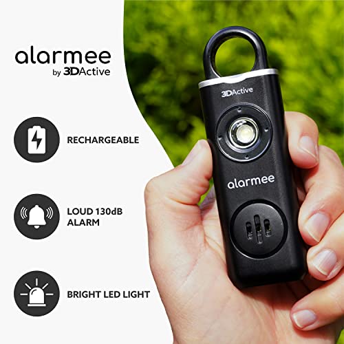 3DActive Alarmee Rechargeable Personal Safety Alarm for Women, Teens and Elderly, Pocket Size 130dB Loud Siren with LED Light - Thumbnail 2