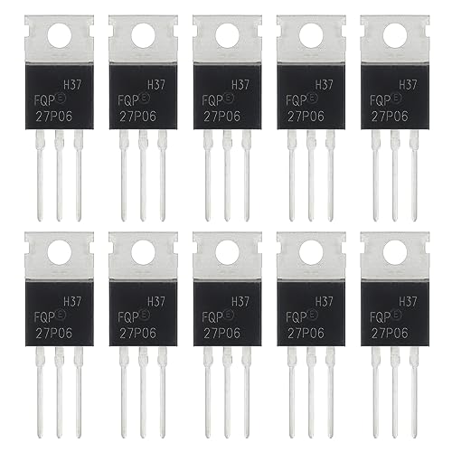 Image of FQP27P06 MOSFET Transistors 27A 60V 27P06 P-Channel Power Mosfets Transistor 27 Amp 60 Volt TO-220 (Pack of 10pcs)