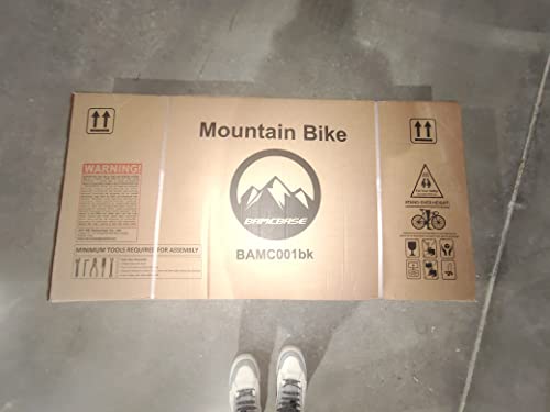 Foto von HH HILAND BAMCBASE 26 Zoll Mountainbike mit 21 Gang Drehgriffschaltung, Hardtail-Fahrrad aus Hartstahl für Erwachsene mit Federgabel, Herren Junge Schwarz MTB