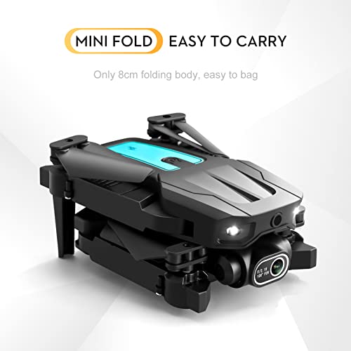 Mini drone de controle remoto com câmera dupla Drone sem cabeça dobrável 4K com função de prevenção