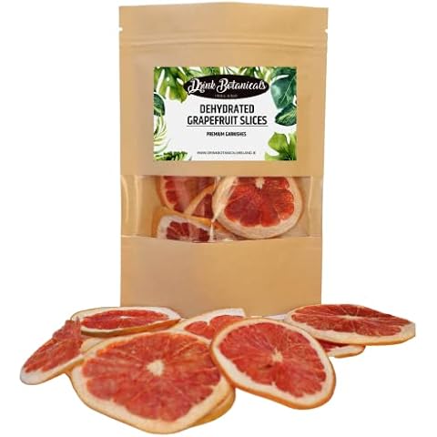 Dehydrated Dried Grapefruit Slices Wheels | 100% Natural | Approx 15 + Servings | Dried Grapefruit for Garnishing Cocktails, Cake Decoration, Baking, Fruit, Tea, Wreaths | Gluten Free | 40 Grams Cover
