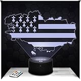 Lampephoto.fr - Lámpara 3D Bandera de Bretaña Decoración Niño Niña Lámpara 3D Bandera de Bretaña Objeto Bretón, Idea de Regalo Decoración Luz Suave Luz Nocturna Deco de Oficina, Regalo Navidad