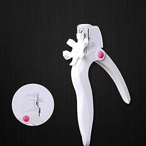 Acrylic Nail Clipper, Apstour Adjustable Stainless Steel Nail Tip Cutter, Artificial Fake Nail Trimmer, U-Shaped Nail Clippers for Thick Nails, False Nail Clipper Nail Tip Cutter - White Cover