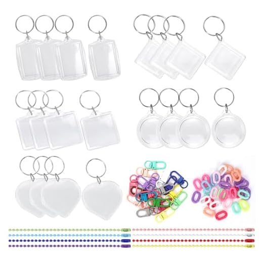 Clear Acrylic Photo Keychain Kit with 110 Pieces
