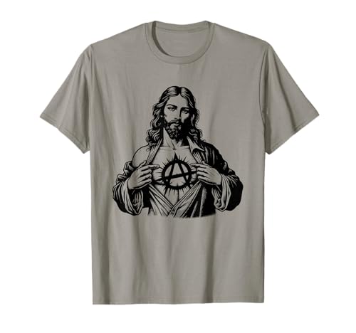 Jesus Anarchy Punk Rock, Gesù Cristo Anarchia segno, Dio tee Maglietta