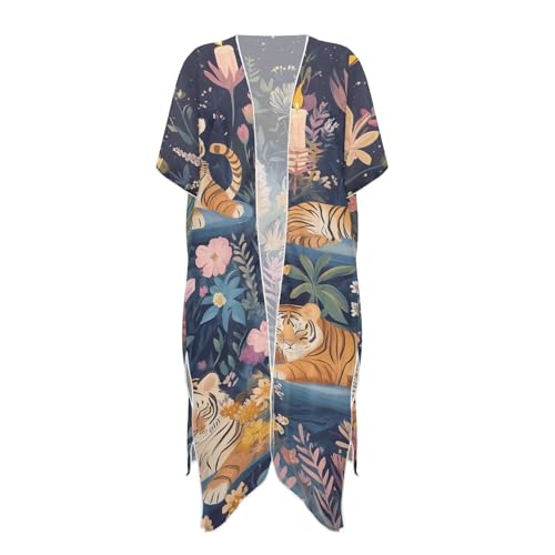 Vintage Bathing Suit Cover Up for Women Sexy Kimono Swimsuit Cover Ups Breathable Long Hawaiiann Cardigan3