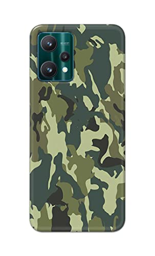 Image of Printed Hard Back Cover Case for Realme 9 Pro 5G Back Cover (Green Army Camouflage) -1803