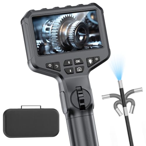 Cámara Endoscópica con Luz,con Pantalla 4,3" y Cámara 1080P, Cámara Endoscopio IP67 Impermeable,6,3mm Semirrígida Impermeable,para Inspección de Motor, Vehículos y Tuberías (Cable 1.5m)