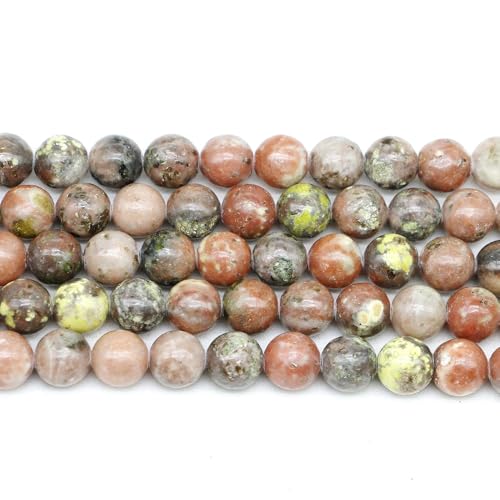Malahill Gemstone Beads for Jewelry Making, Sold per Bag 5 Strands Inside, Plum Blossom Jasper 8mm